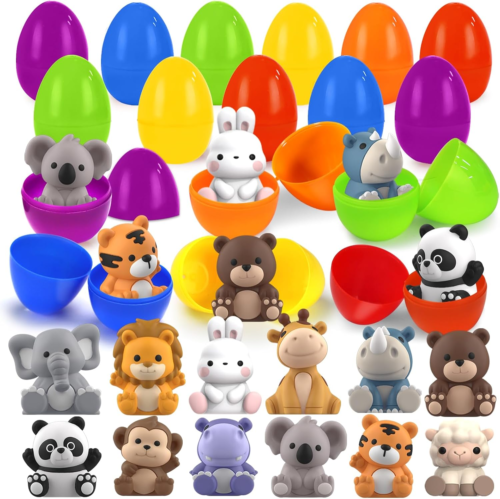 12 Pack Prefilled Easter Eggs with Finger Puppets, Easter Basket Stuffers Filler - Picture 9 of 12