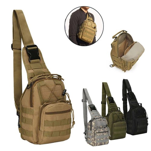 Mens Backpack Waterproof Tactical Sling Chest Pack Shoulder Bag Outdoor Hiking - 第 5/30 張圖片