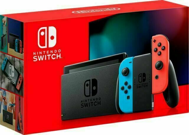2020 Nintendo Switch 32GB Neon Red/Neon Blue Console NEW Latest