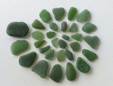 30 Pcs OLIVISH GREEN Beach Sea Glass, Jewelry Grade