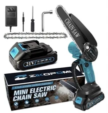 Mini Chainsaw Electric Handheld Cordless Portable Chainsaws Battery 6" Chain Saw
