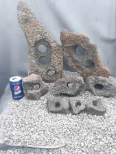 LOT FISH TANK AQUARIUM DRAGON STONE SCULPTURE HOLEY LAVA ROCK ORNAMENT cave 