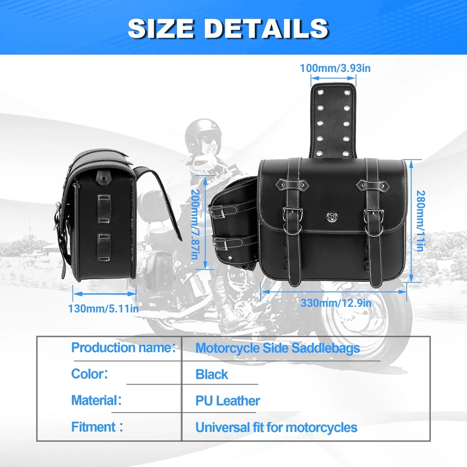 Saddle Bags Saddlebags For Yamaha V Star 650 950 1100 1300 XVS Custom Classic - Image 3 of 4