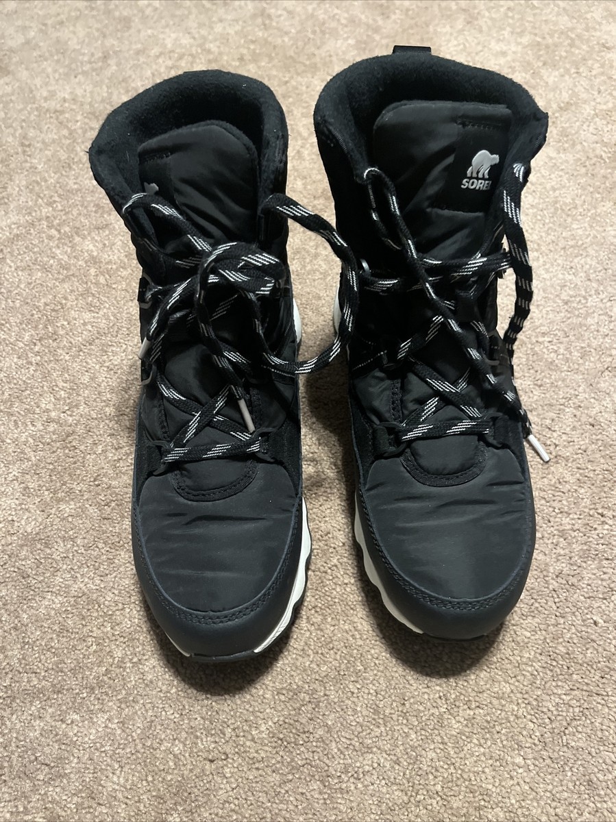 SOREL Black Kinetic Sport Waterproof Snow Boots Women's 11 NL3775-010  EXCELLENT