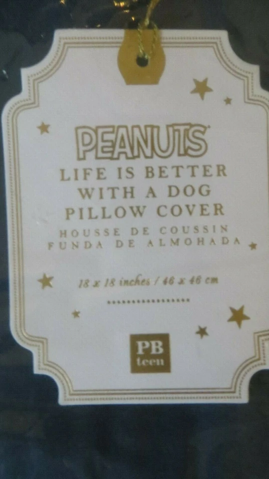 Pottery barn Snoopy school pillow Sham Holiday Gift party Disney kid dog heart - - Image 3 of 4