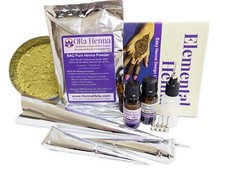 ESSENTIAL PLUS Henna Starter Kit for Beginners Mehndi Tattoo BAQ Powder Oil Book