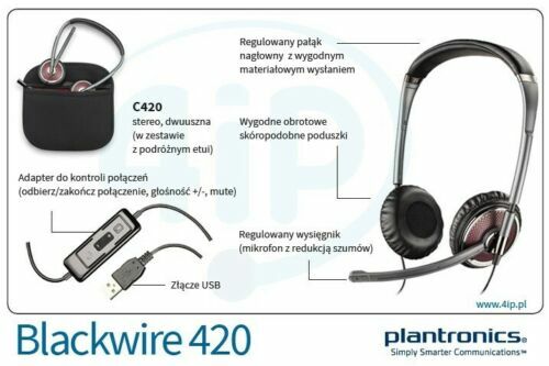 Plantronics Blackwire C420 USB Noise-Canceling Professional Headset - Picture 6 of 8