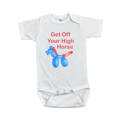 Get Off Your High Horse Baby Bodysuit - Laughing Giraffe - Size 12-18 M - Horse
