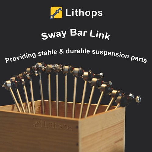 Lithops K90681 Zinc-Nickel Alloy Front Stabilizer Sway Bar Links Greaseable 2pc - Picture 4 of 7