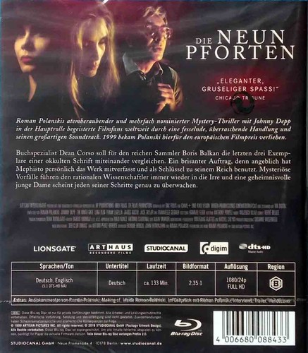 Die Neun Pforten (1999, Roman Polanski, Wojciech Kilar, Blu-Ray) - Bild 2 von 2