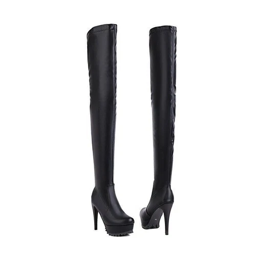 Womens Over Knee Thigh Boots Platform Stiletto Zipper High Heels Nightclub Shoes - Picture 12 of 18