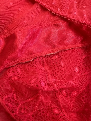 Hanky Panky red Swiss dot mesh halter neck lingerie babydoll size 10 12 14 16 L - Picture 12 of 13