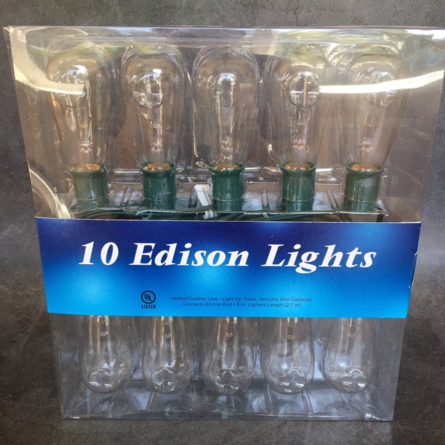 Set of 2 Mainstays 10 Count Edison 9 FT String Lights Clear for sale