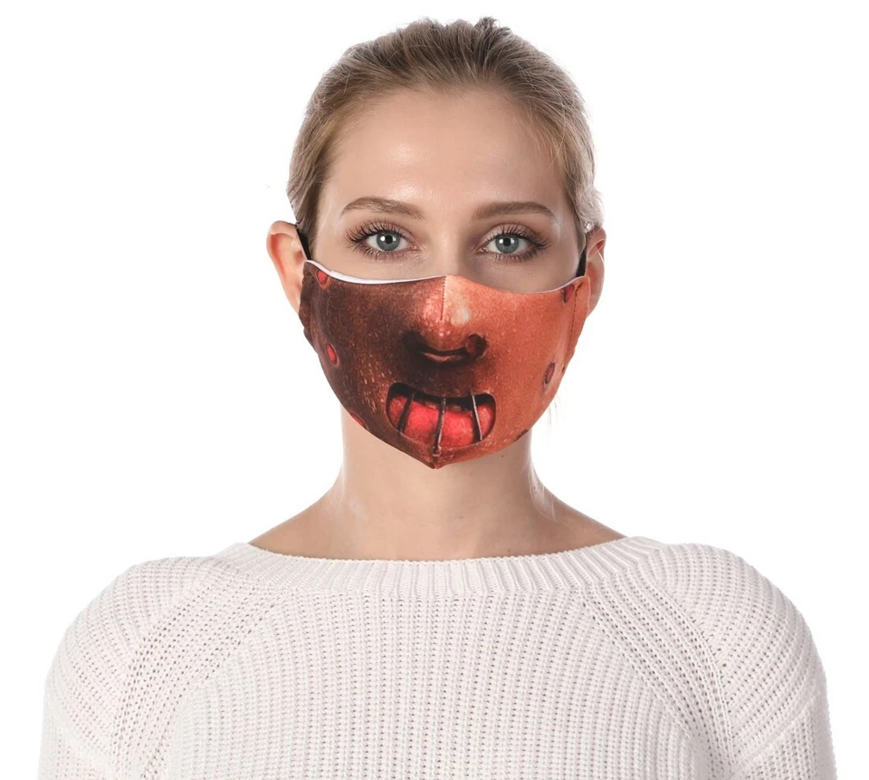 Hannibal Lecter Face Mask Filter Pocket 2 Filter Fashion Print Reusable Washable - Image 4 of 4