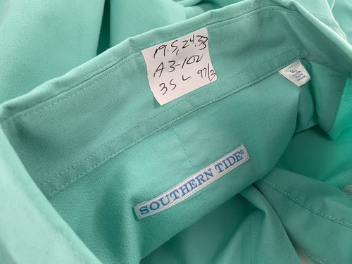 Southern Tide Button-Up Shirt Men’s L Teal Blue Cotton Lycra YGI A3-100 - Picture 9 of 9