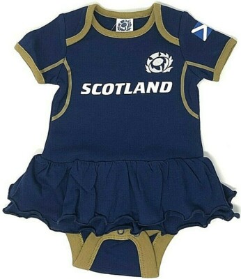 SCOTLAND SRU GIRLS RUGBY UNION - KIT BABIES TUTU BODY BABY GROW VEST DRESS 