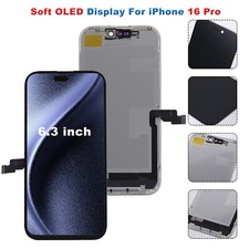 For iPhone 16 Pro Soft OLED LCD Display Touch Replacement Screen Assembly Repair
