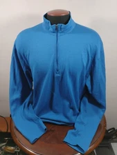 Eastern Mountain Sports Quarter Zip Shirt Men's XL Blue Polyester Long Sleeve...