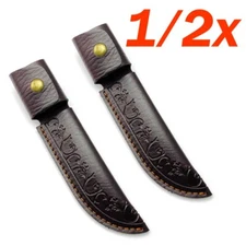 1/2PCS Deep Brown Leather Sheath For Straight Fixed Blade Knife Up To 4" Blade