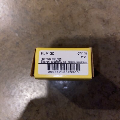 10PCS NEW Bussmann KLM-30 30 Amp 600 Vac Fast-acting Supplemental Fuses KLM30