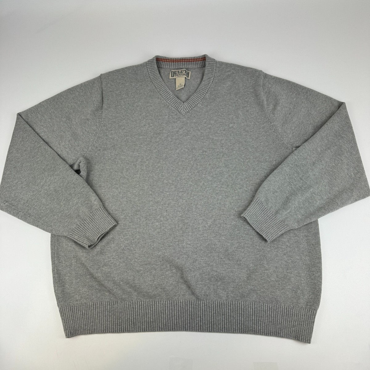 Duluth Trading Co Mens Size XL Gray Long Sleeve Strongarm Cotton V