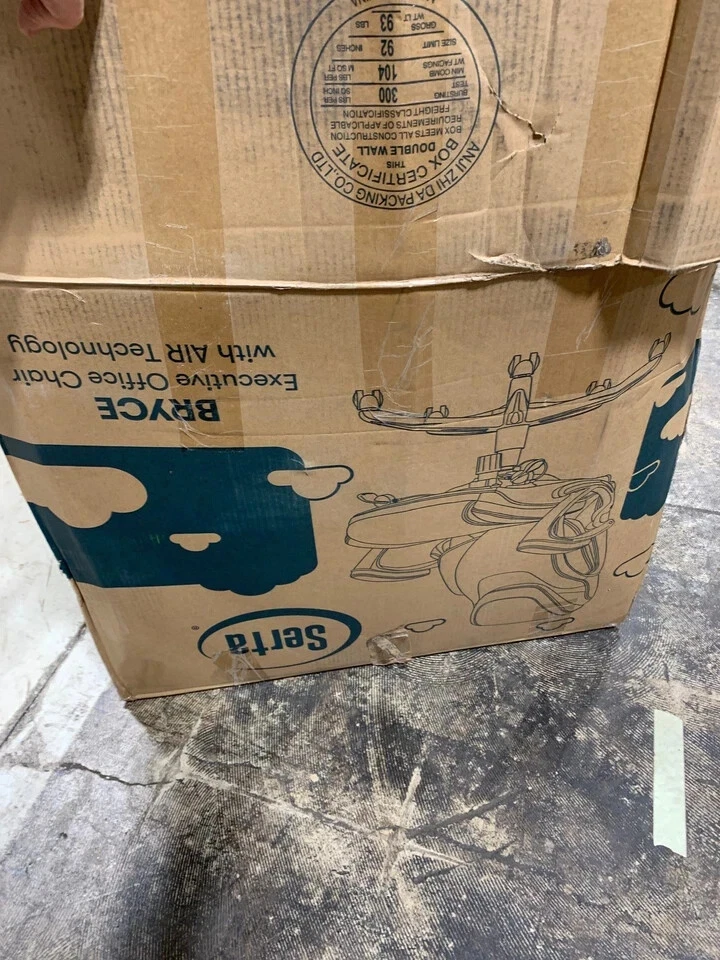 Silla Ejecutiva Ergonómica de Cuero Serta Bryce - Giratoria, Gris Negro Crema Blanco Foto 2 de 4