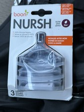 Nursh, 100 Silicone Nipples, 0 months , Slow Flow, 3 Nipples