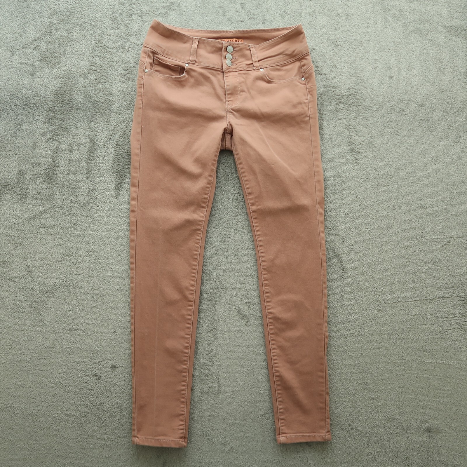 Wax Jeans Women's 7 Salmon Low-Rise Skinny Stretch Denim Pants 27x28-Measured