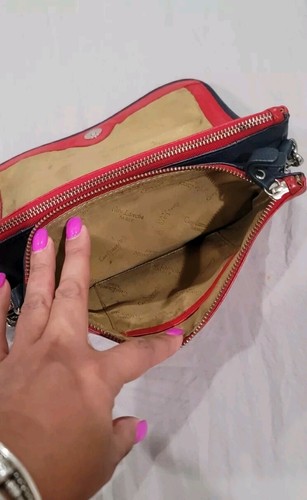 Guy Laroche Red Leather Chain Envelope Shoulder Bag - Picture 4 of 11