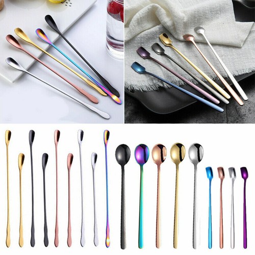 Stainless Steel Long Handle Ice Spoon Tableware For Coffee Ice Cream Dessert✔ - Bild 1 von 29