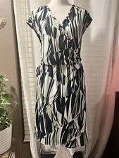 Banana Republic Women Dress Small Blue Wrap Short Sleeve V Neck