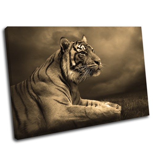 Tiger Leinwand Tier Wandbild Kunstdruck Bild 17 Galeriequalität - Bild 4 von 7