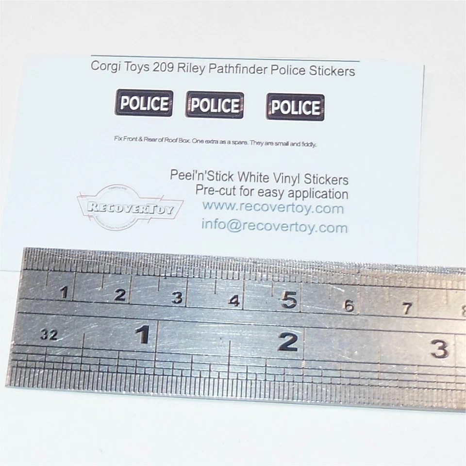 Corgi Toys  209 Riley Pathfinder Police Roofbox Stickers - Image 3 of 4