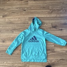 adidas Unisex Kids M Blue Pullover Hoodie Log...