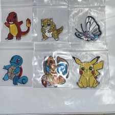 6 Pokemon embroidered patches - Iron On