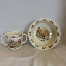 Royal Doulton Bunnykins Fine Bone China 2-piece Nursery Set Vintage England