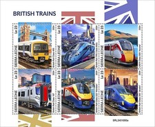 BRITISH RAIL TRAINS Railway Locomotive Train MNH Stamp Sheet 2024 Sierra Leone
