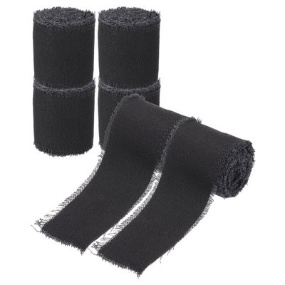 Denim Band für Uxcell, 6 Roll 1.5''×2 Yard Franse Stoff, Schwarz