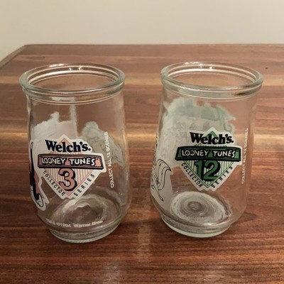 Vintage 1994 Welch s Looney Tunes Collector Jelly Jars #3 And #12