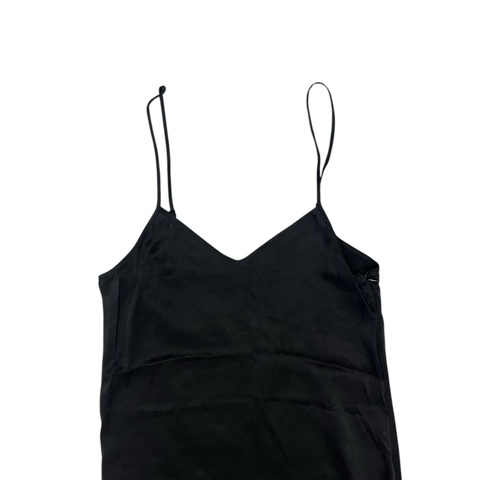 Silk Laundry Dress Size Small S 10 Black Silky Midi 90s Slip Sleeveless Summer - image 2 of 4