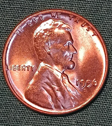 1956-D Lincoln Wheat Cent BRILLIANT RED UNCIRCULATED See Pics Nice Coin