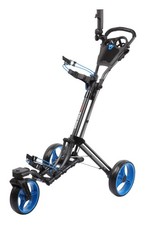 Qwik-Fold 360 Swivel 3 Wheel Push Pull Golf Cart with 360 Rotating Front Wheel,