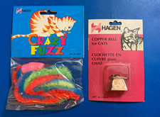 Vintage NOS-2 Pet Cat Toys Hagen Copper Bell/Fuzz Toy FREE SHIPPING