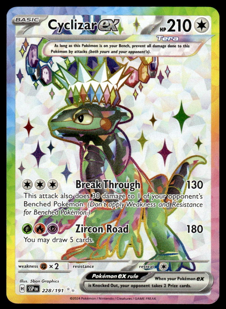 Pokemon TCG SV08: Surging Sparks #228/191 Cyclizar ex NM
