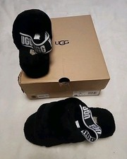 UGG W Fluff Yeah Slide Slippers Shoes Women's Black SIZE 6 Worn 1 Time Upsta14