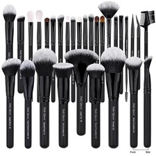 29 Pcs Professional Makeup Brush Set Black Kabuki Powder Eye Shadow Contour Tool
