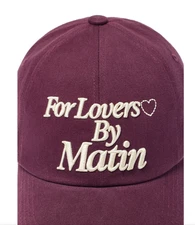 MATIN KIM FOR LOVERS LOGO POINT BALL CAP IN  BURGUNDY – Matin Kim KOREA
