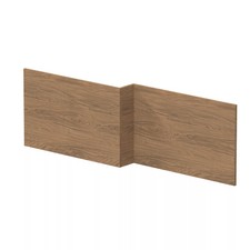 1700mm Square L-Shape Shower Bath Front Panel - Antique Oak