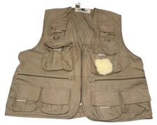 Vintage Black Sheep Brand Fishing Hunting Vest Tan Patch size M