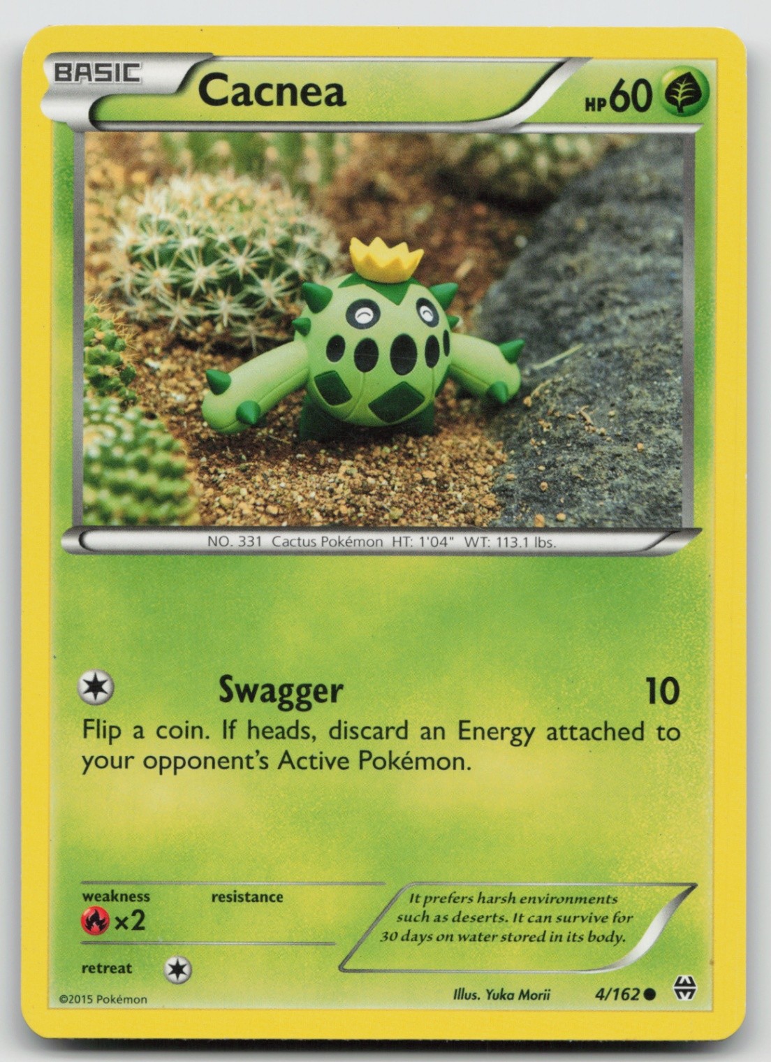 Cacnea 4/162 XY - BREAKthrough Yuka Morii Clay Art Pokemon TCG Card